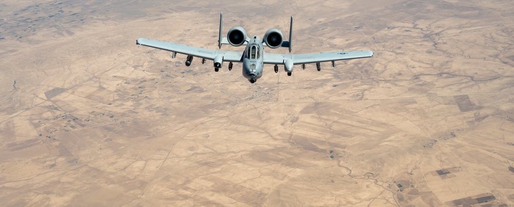 Air Force Thunderbolt II's refuel over USCENTCOM AOR