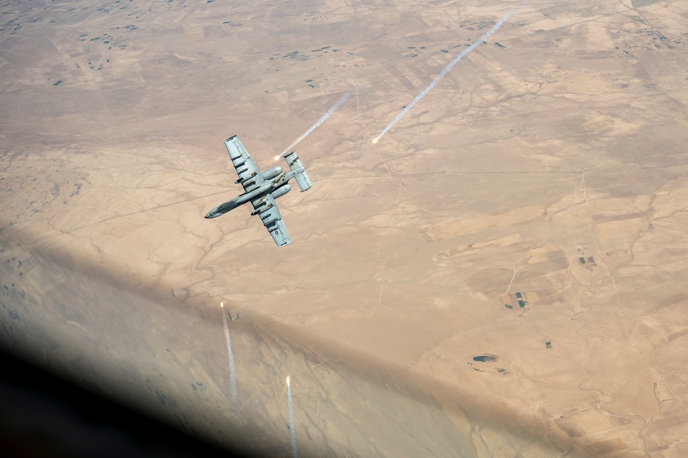 Air Force Thunderbolt II's refuel over USCENTCOM AOR