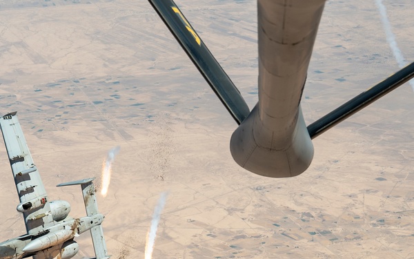 Air Force Thunderbolt II's refuel over USCENTCOM AOR