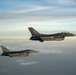 Stratotanker and Fighting Falcons Side by Side