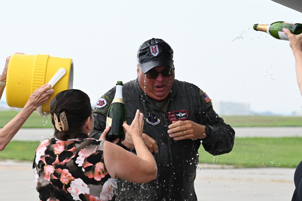 Lt. Col. Randal Douglas completes final flight