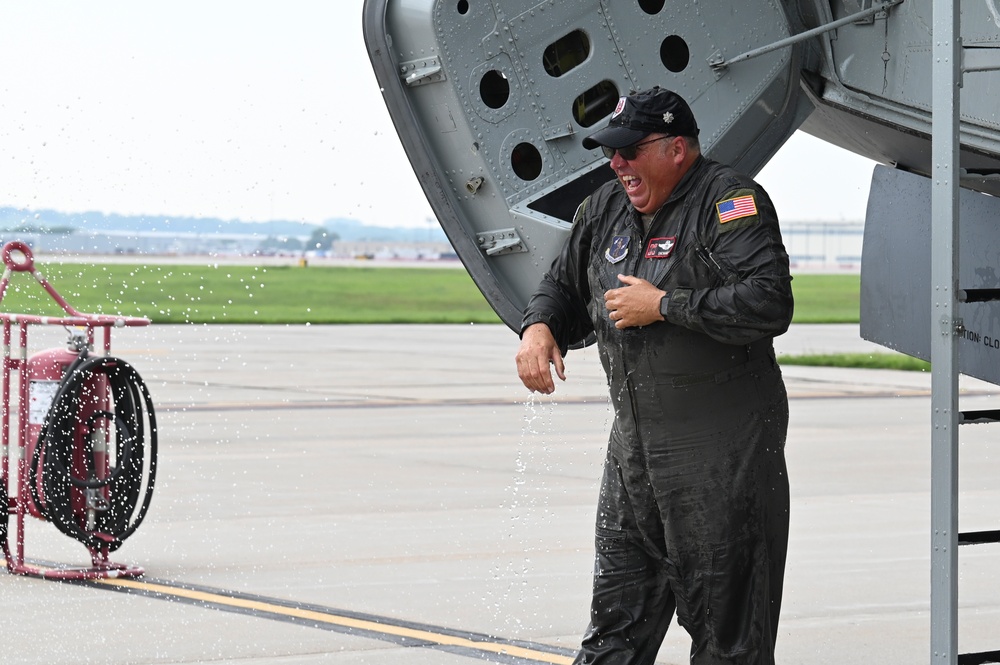 Lt. Col. Randal Douglas completes final flight