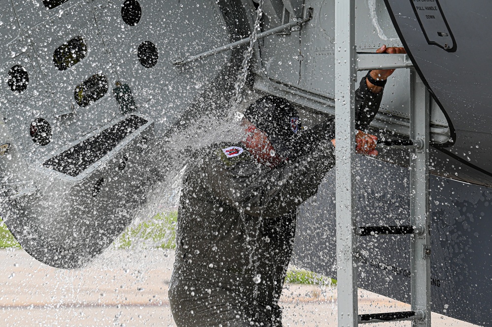 Lt. Col. Randal Douglas completes final flight
