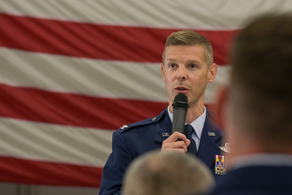914th Air Refueling Wing Deputy Commander addresses 914 ARW members