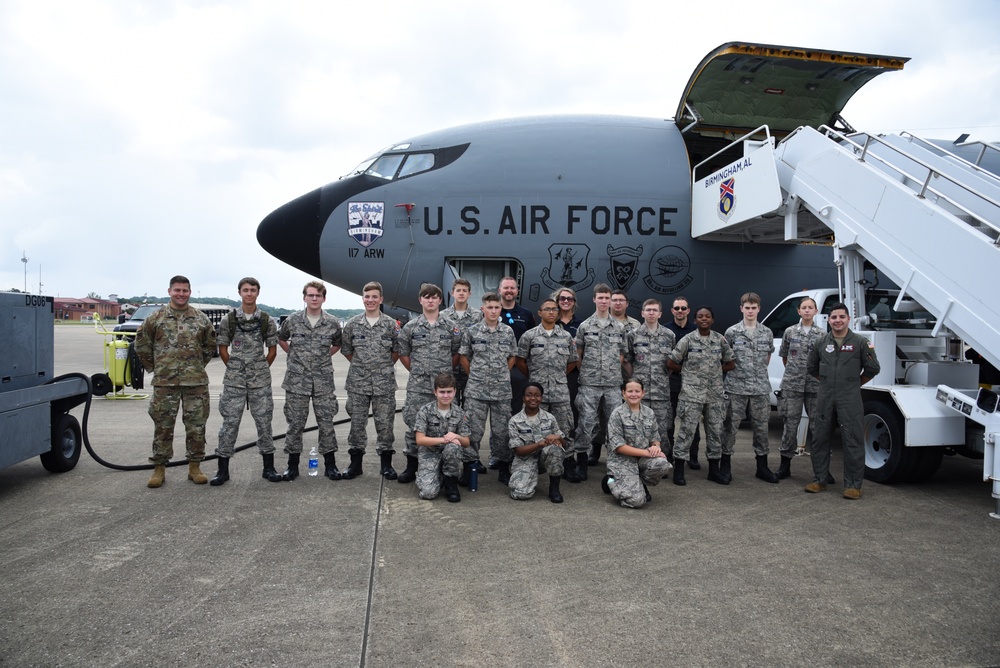 Alabama Civil Air Patrol cadets learn about Air Force maintenance and operation missions at the 117th ARW