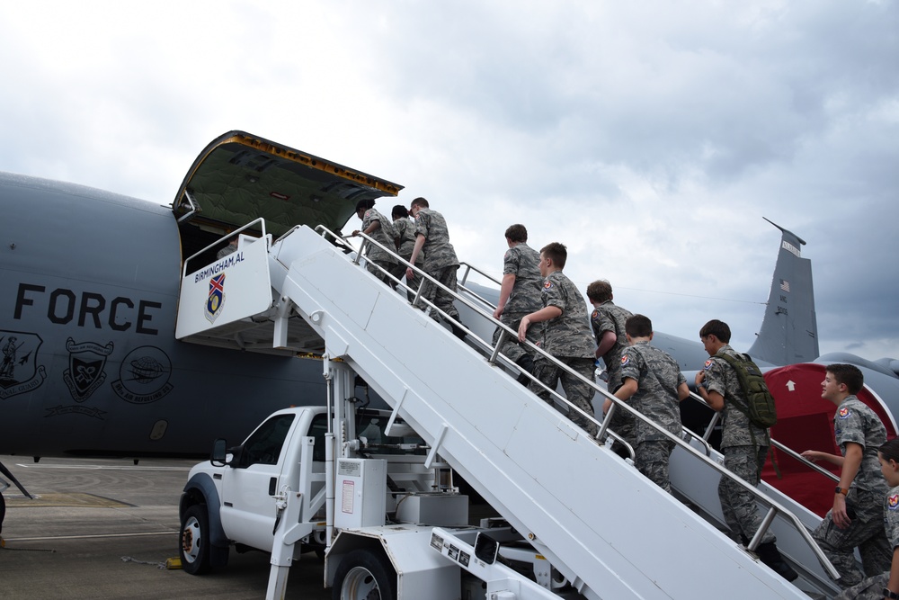 Alabama Civil Air Patrol cadets learn about Air Force maintenance and operation missions at the 117th ARW