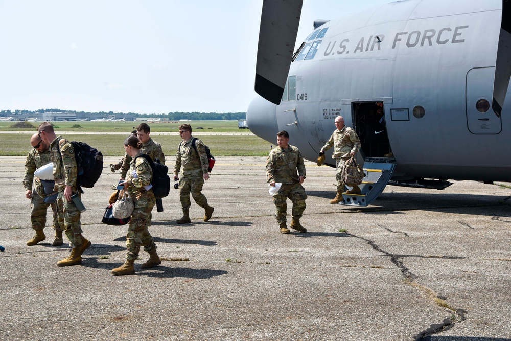 Total Force Airmen arrive at Battle Creek ANGB in support of Exercise Northern Strike 25-2