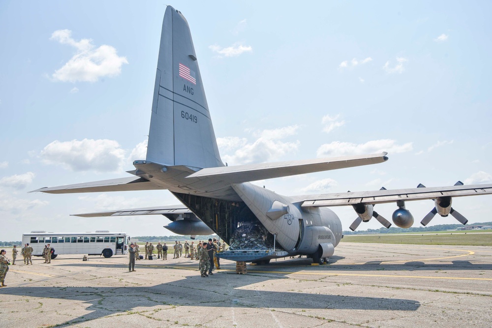 Total Force Airmen arrive at Battle Creek ANGB in support of Exercise Northern Strike 25-2