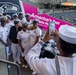Sailors and Marines attend the Seattle Seahawks Fest