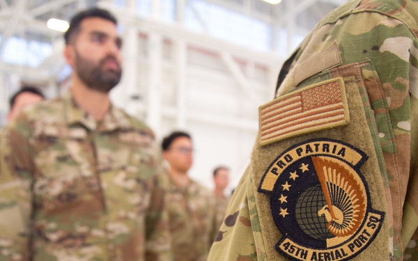 End of an Era: 45th Aerial Port Squadron Cases Its Colors at Travis AFB