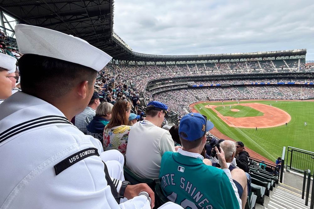 Sailors attend a Mariners game during Seattle Fleet Week 2025