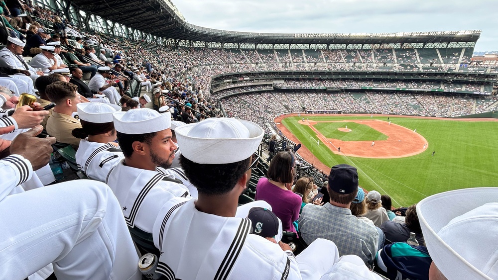 Sailors attend a Mariners game during Seattle Fleet Week 2025