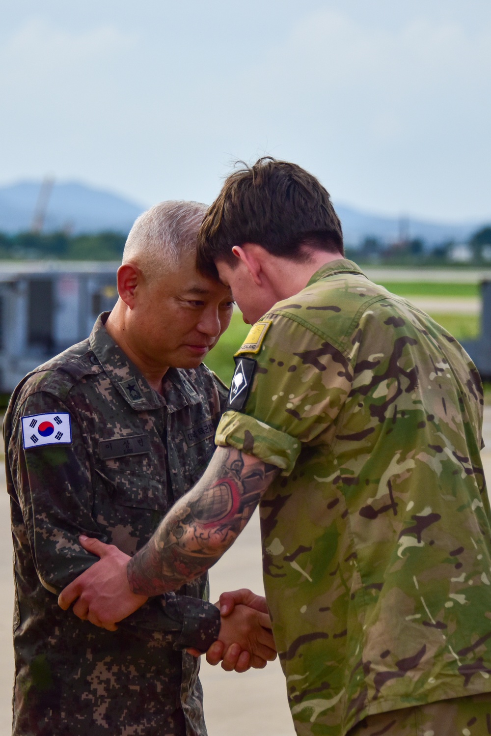 The New Zealand Defense Force arrives at Osan Air Force Base, South Korea.
