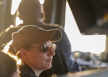 USS Truxtun Sailor Stands Watch