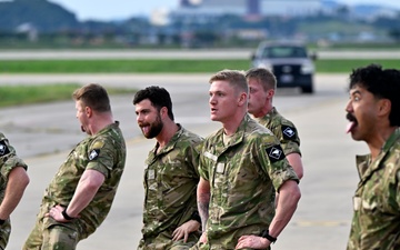 The New Zealand Defense Force arrives at Osan Air Force Base, South Korea.