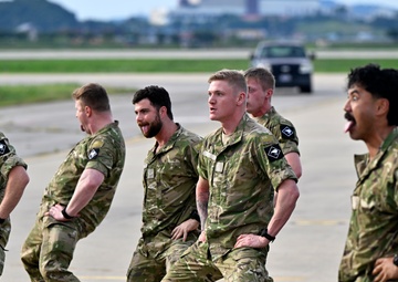 The New Zealand Defense Force arrives at Osan Air Force Base, South Korea.