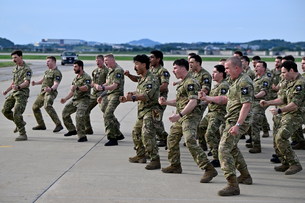 The New Zealand Defense Force arrives at Osan Air Force Base, South Korea.