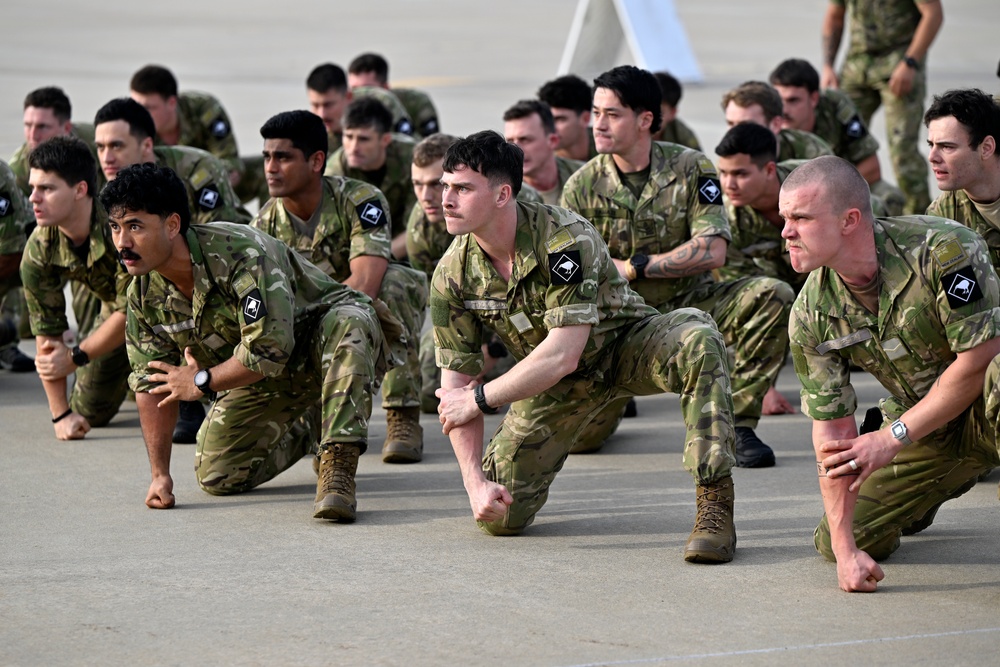 The New Zealand Defense Force arrives at Osan Air Force Base, South Korea.