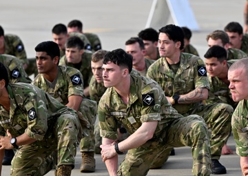 The New Zealand Defense Force arrives at Osan Air Force Base, South Korea.