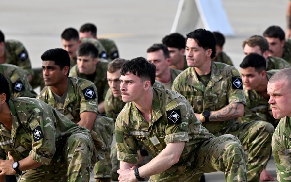 The New Zealand Defense Force arrives at Osan Air Force Base, South Korea.