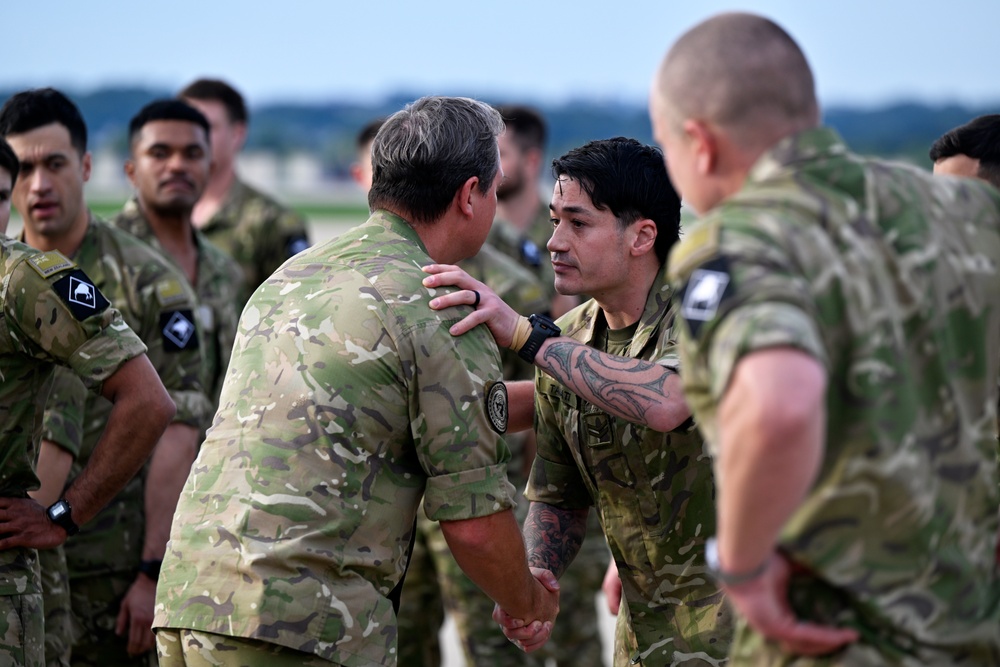 The New Zealand Defense Force arrives at Osan Air Force Base, South Korea.