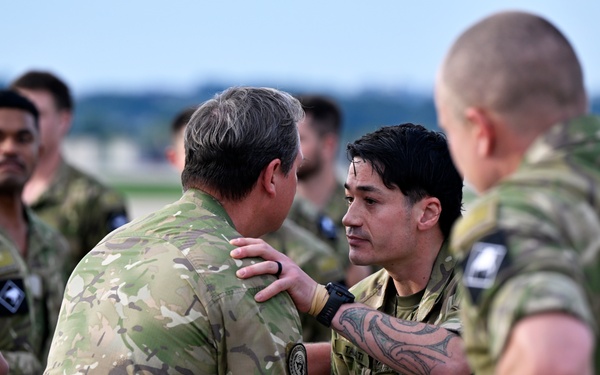 The New Zealand Defense Force arrives at Osan Air Force Base, South Korea.