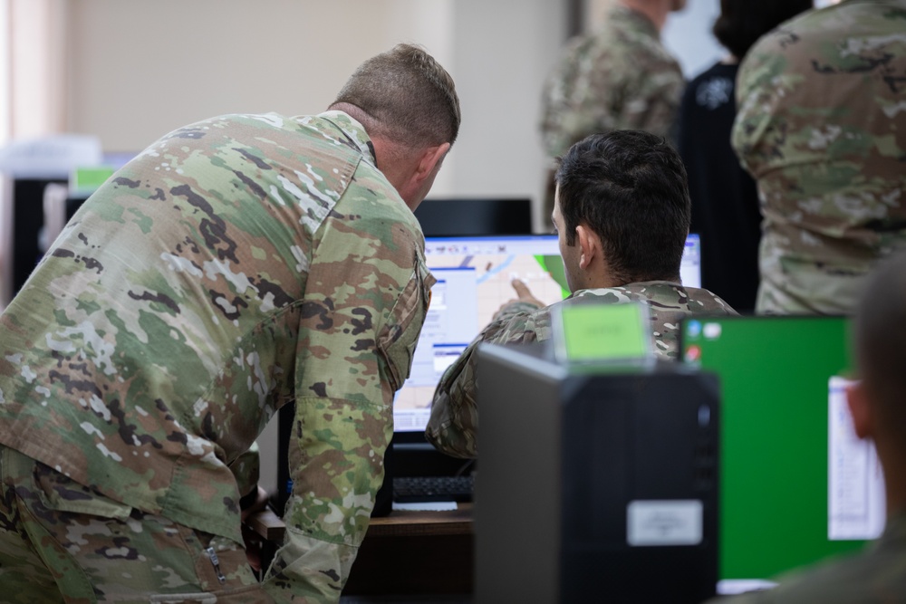 U.S. and Georgian Forces Coordinate Fires Planning During CPX