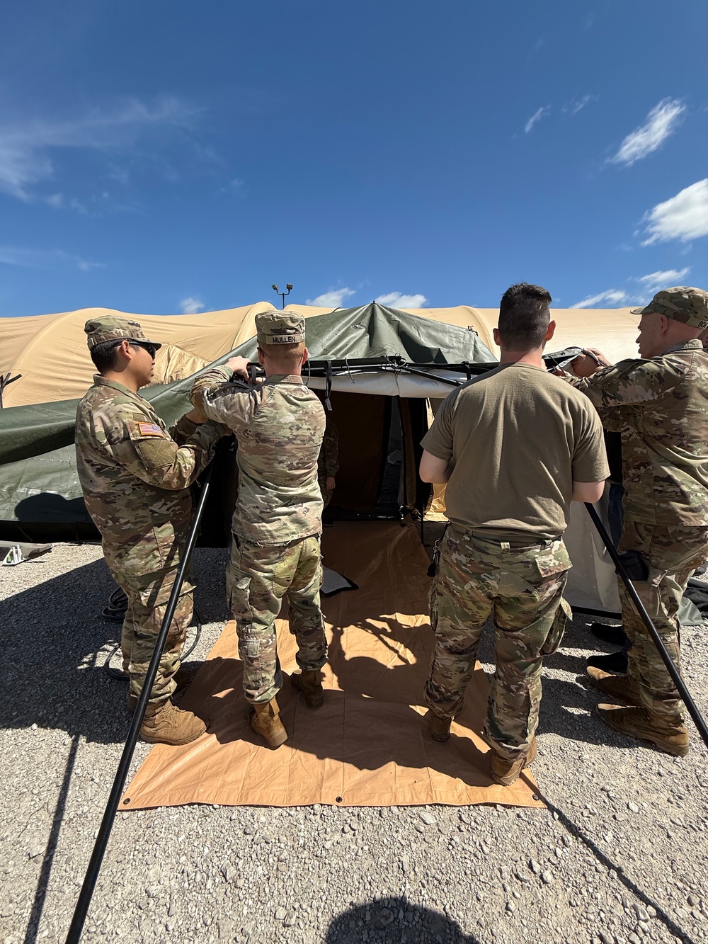 Army Reserve Soldiers Train with New AirBeam Tents
