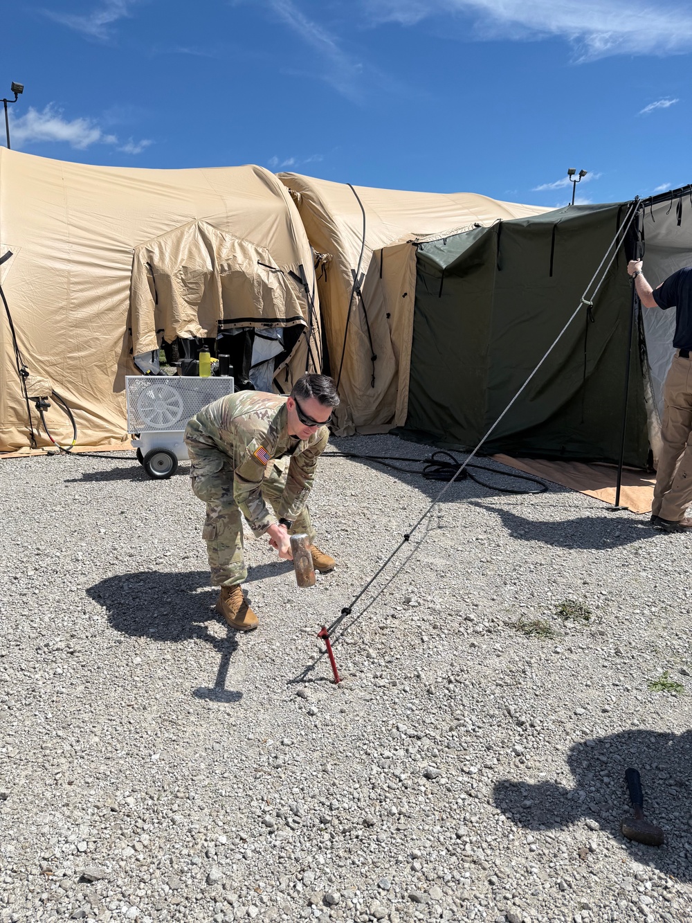 Army Reserve Soldiers Train with New AirBeam Tents