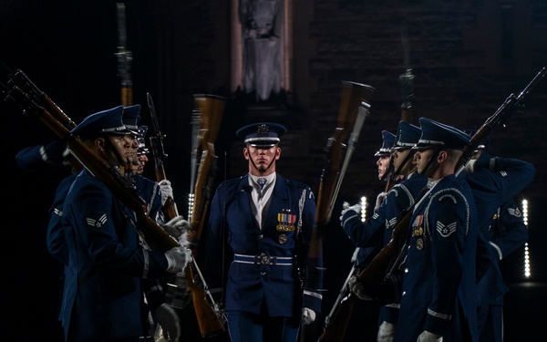 Air Force Drill Team rehearses for 75th Edinburgh Tattoo