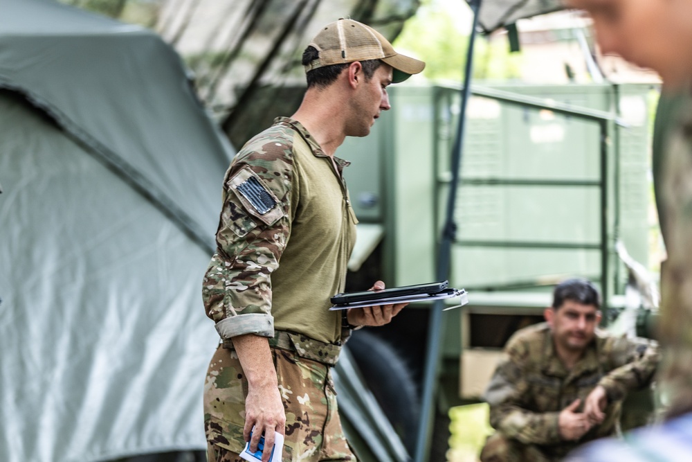 Mission briefing ahead of air assault mission