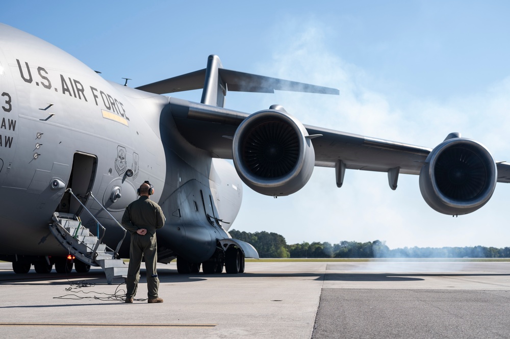 Even the sunshine celebrated: 315th AES CC Fini Flight