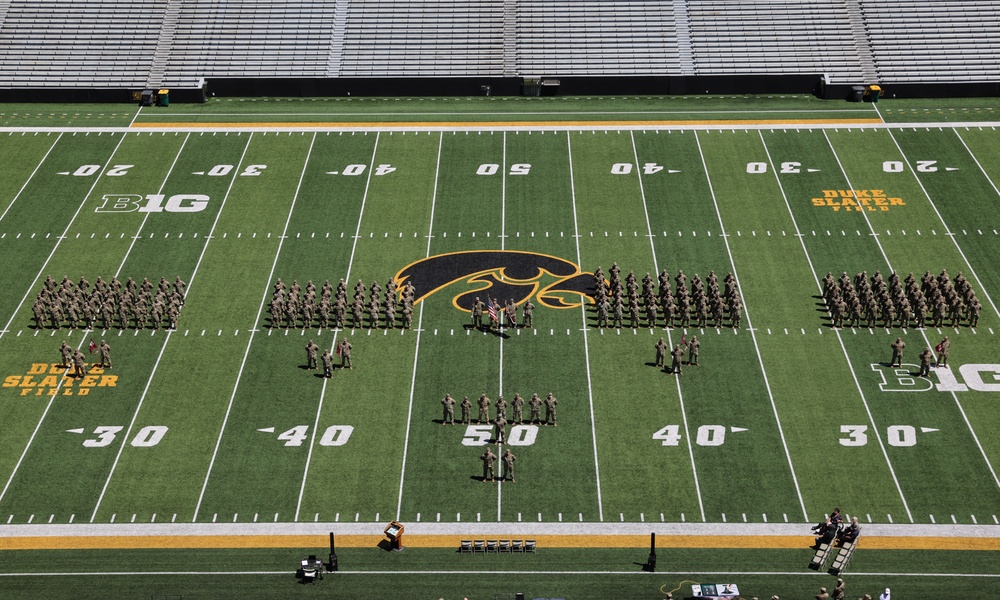 109th Multifunctional Medical Battalion holds change of command ceremony at Kinnick Stadium
