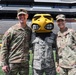 109th MMB leadership poses with Herky during change of command ceremony