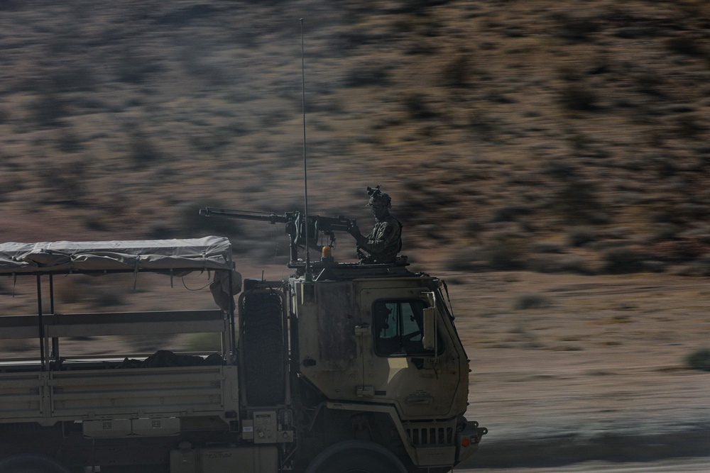 Maryland Army National Guard ride in an IMTV at NTC