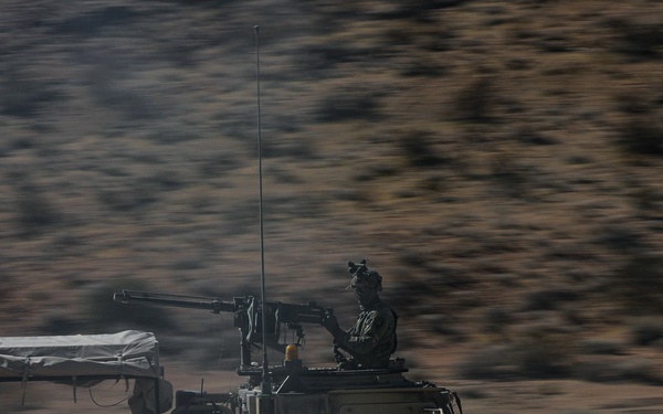 Maryland Army National Guard ride in an IMTV at NTC