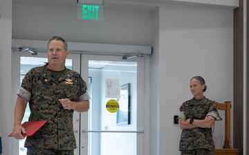2nd Dental Battalion Commander receives the Fleet Marine Force Badge