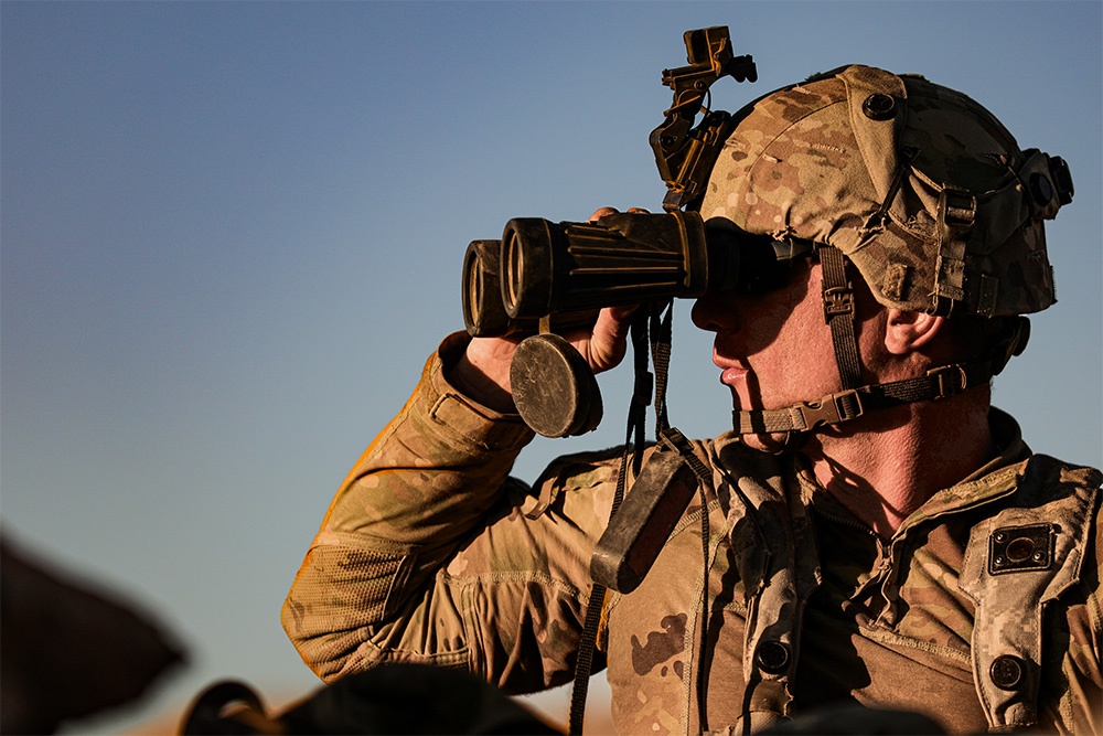 FLARNG Soldier spots enemy convoy at NTC