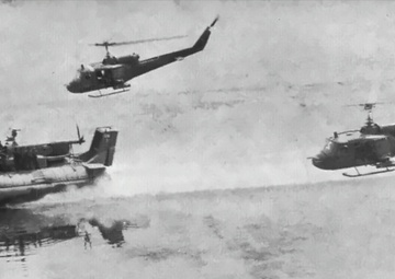 Seawolf HA(L)-3 Gunship PACV and Hueys in the Plain of Reeds c1966