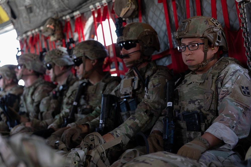 1st Battalion, 41st Infantry Regiment conducts air assault mission at Otay Mountains, California