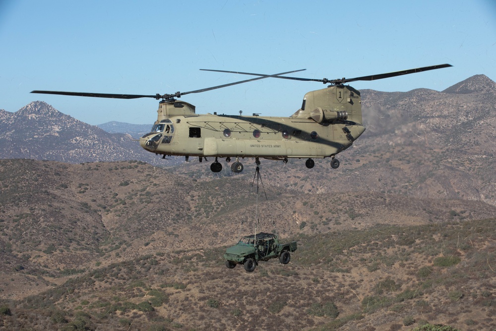 1st Battalion, 41st Infantry Regiment conducts air assault mission at Otay Mountains, California