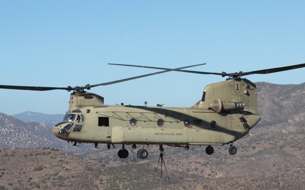 1st Battalion, 41st Infantry Regiment conducts air assault mission at Otay Mountains, California