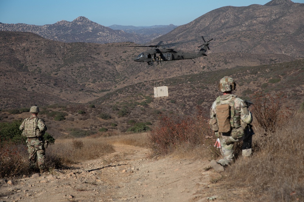 1st Battalion, 41st Infantry Regiment conducts air assault mission at Otay Mountains, California