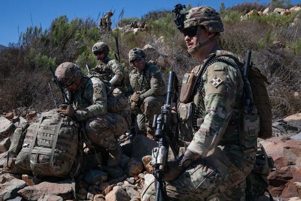 1st Battalion, 41st Infantry Regiment conducts air assault mission at Otay Mountains, California