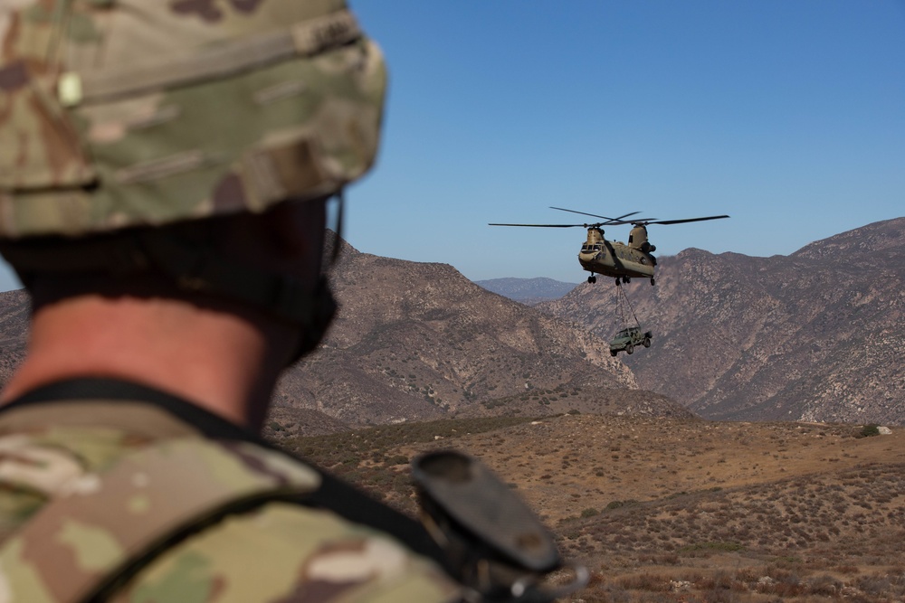 1st Battalion, 41st Infantry Regiment conducts air assault mission at Otay Mountains, California