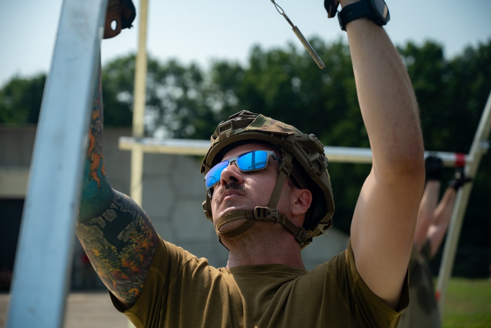 Airmen begin tent build-up during Exercise Northern Strike 25-2