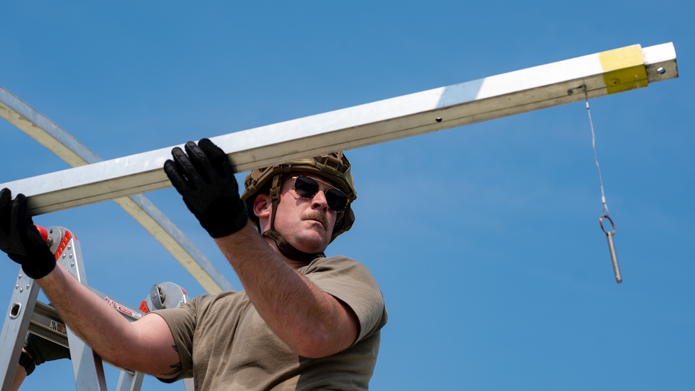 Airmen begin tent build-up during Exercise Northern Strike 25-2