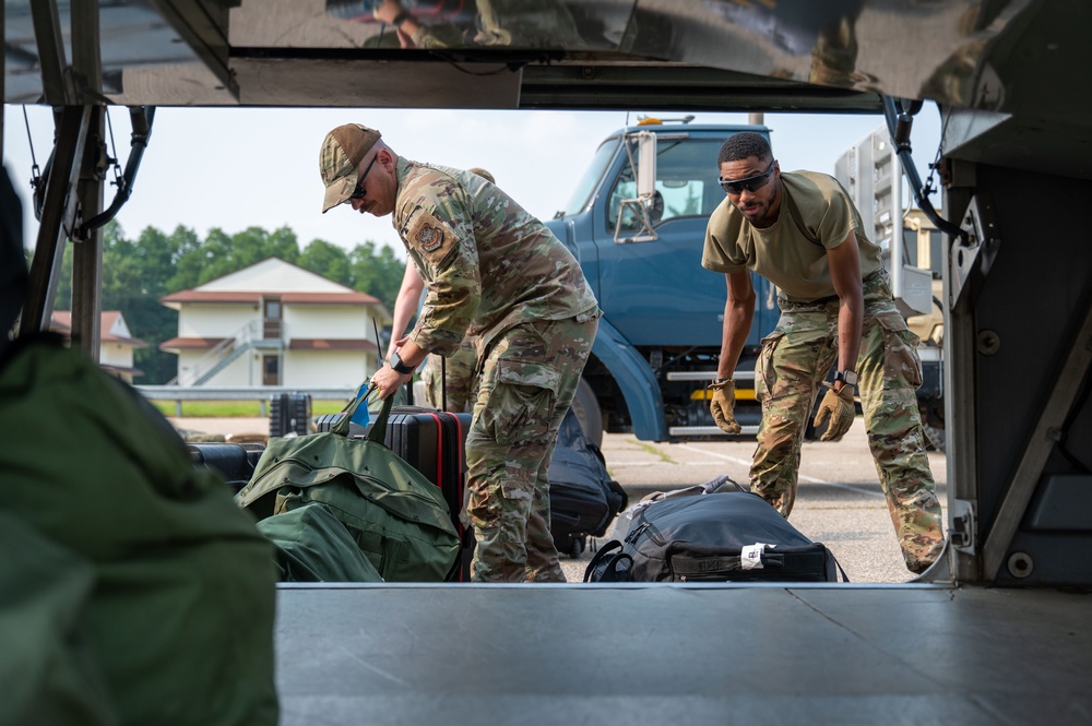 22nd Air Task Force Airmen and leadership arrive at Fort Custer for Exercise Northern Strike 25-2