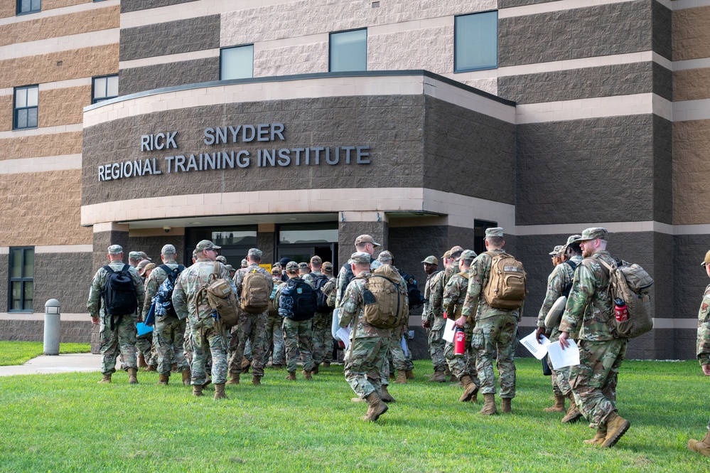 22nd Air Task Force Airmen and leadership arrive at Fort Custer for Exercise Northern Strike 25-2