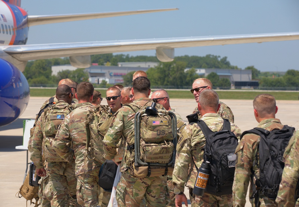 Kansas Guardsman Depart Home for Overseas Mobilization